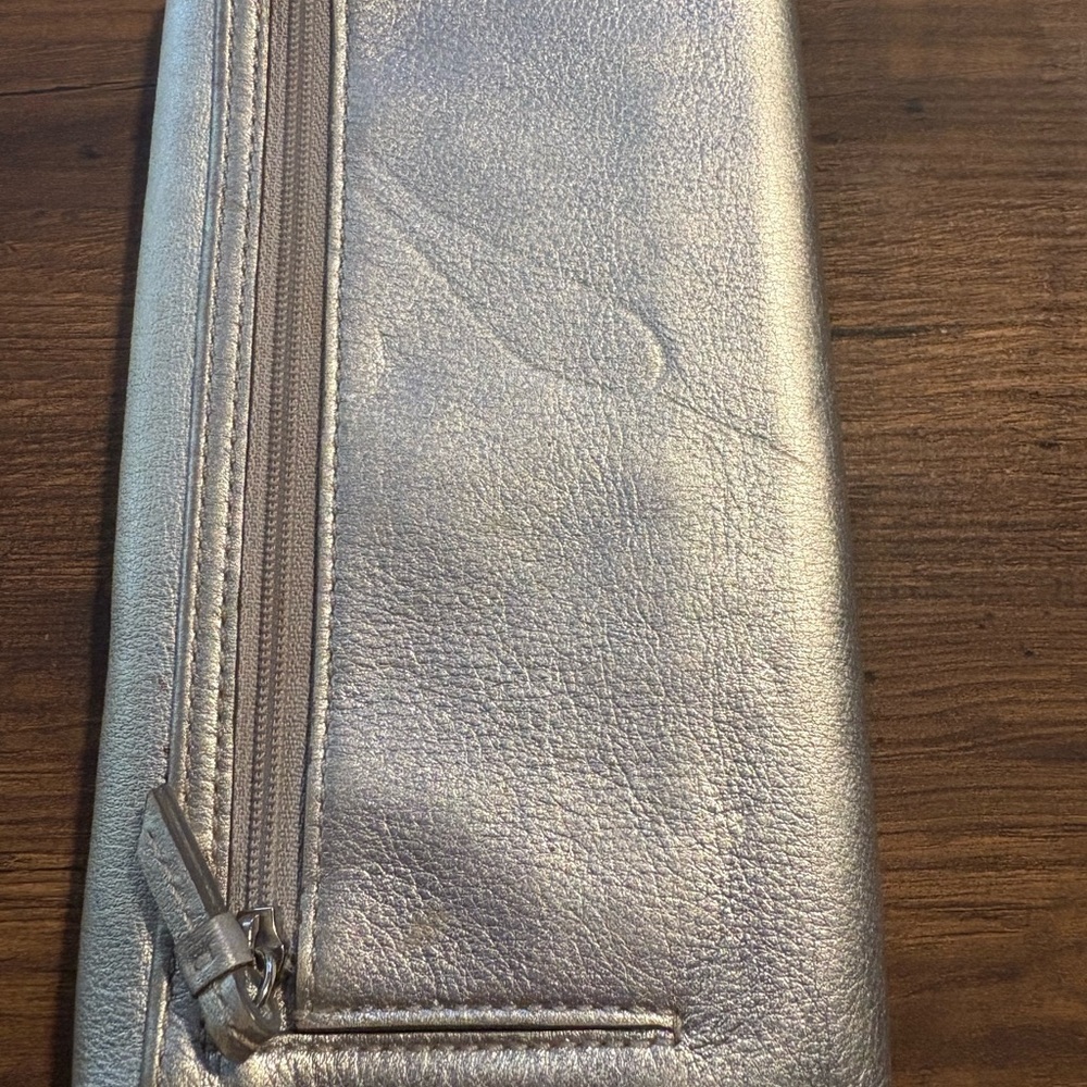Coach Y2K silver metallic vintage wallet tri fold pink liner - Picture 4 of 13